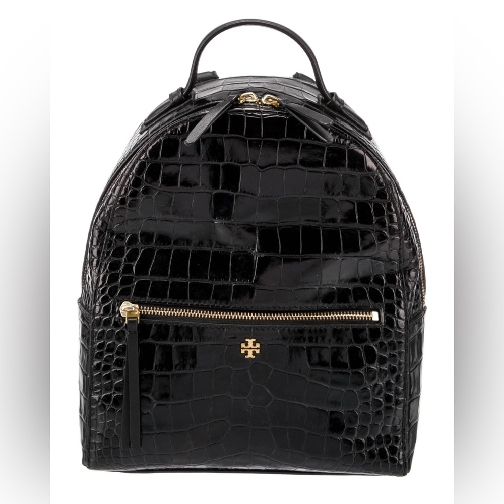 Tory Burch cross embossed mini crocodile backpack, like new